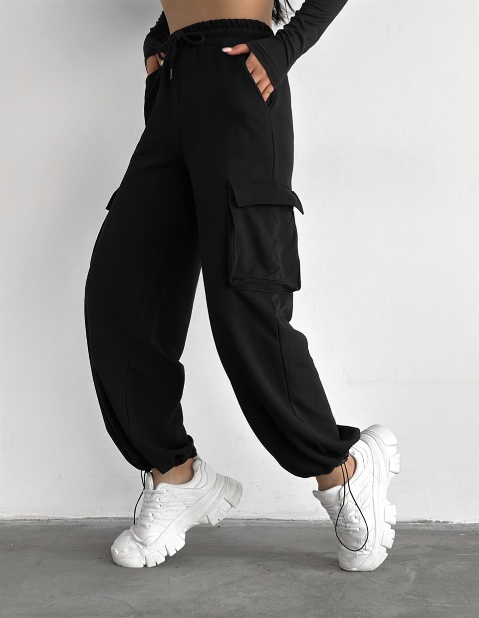 Sokak Tarzı Kargo Cepli Lastik Paça Unisex Jogger Fit Tracksuit
