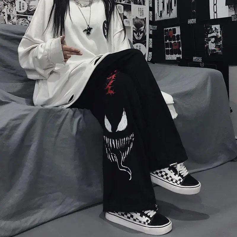 Sokak Tarzı Venom Baskılı Unisex Baggy Eşofman
