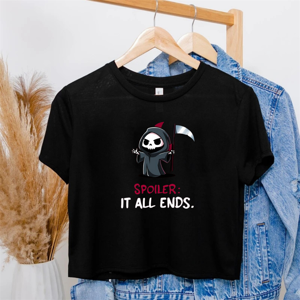 Spoiler It All Ends Siyah Crop