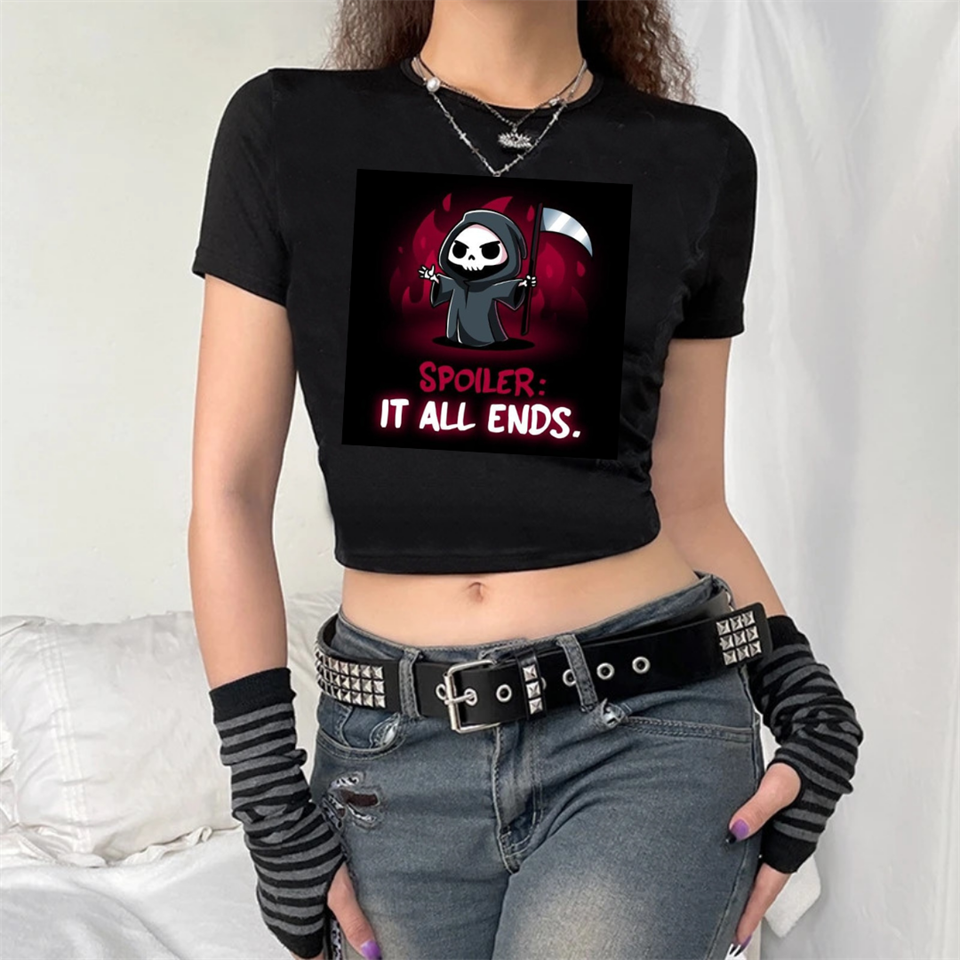 Spoiler It All Ends Siyah Crop