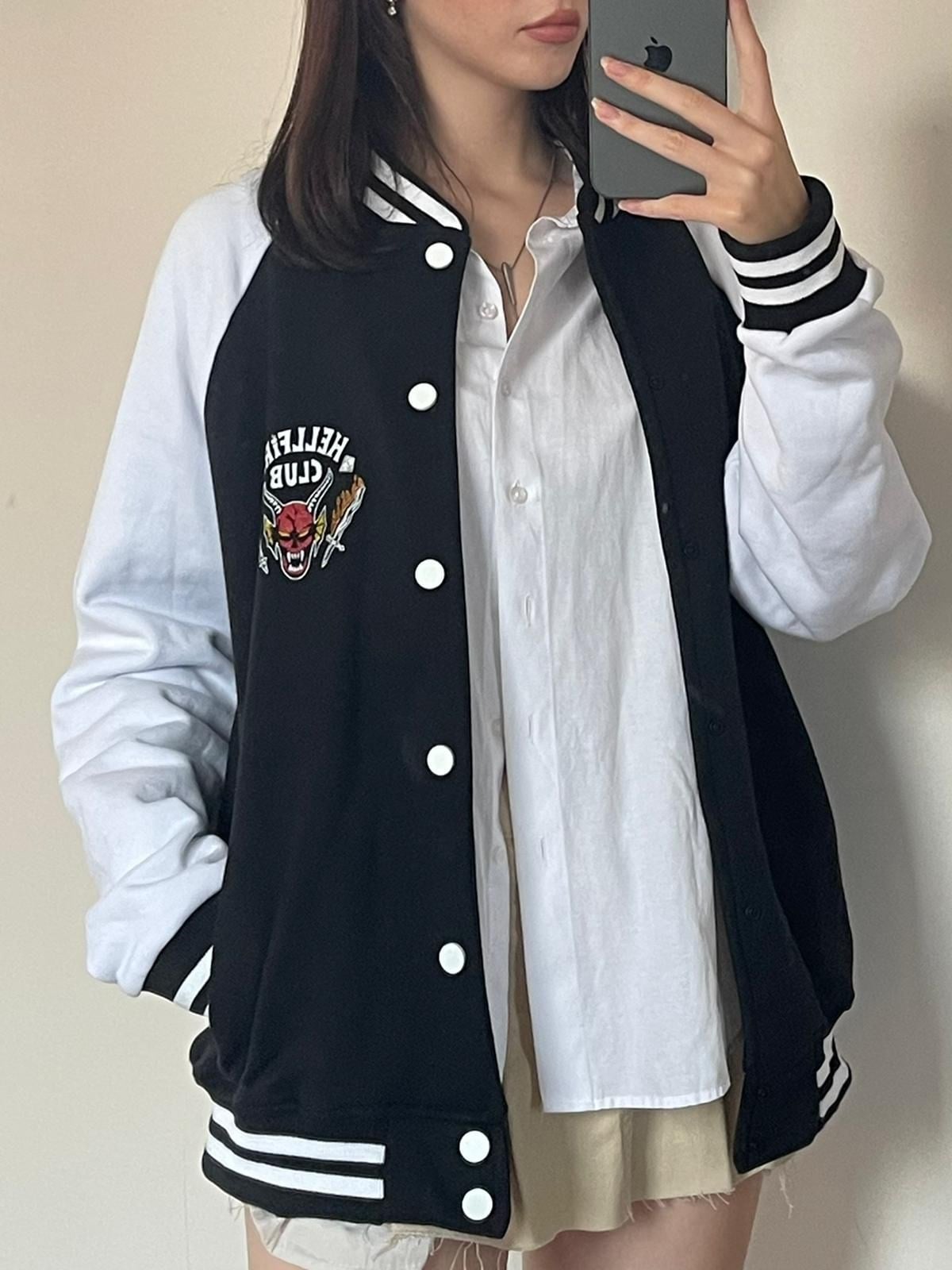 Stranger Things Hell Fire Club Unisex Oversize Kolej Ceket
