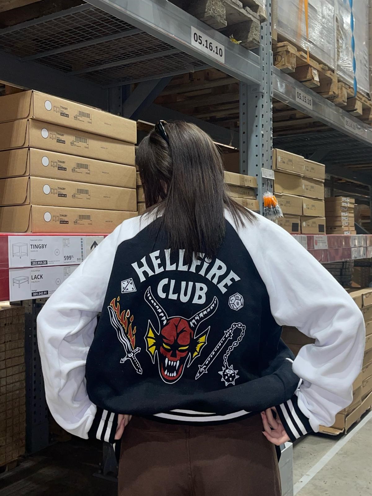 Stranger Things Hell Fire Club Unisex Oversize Kolej Ceket