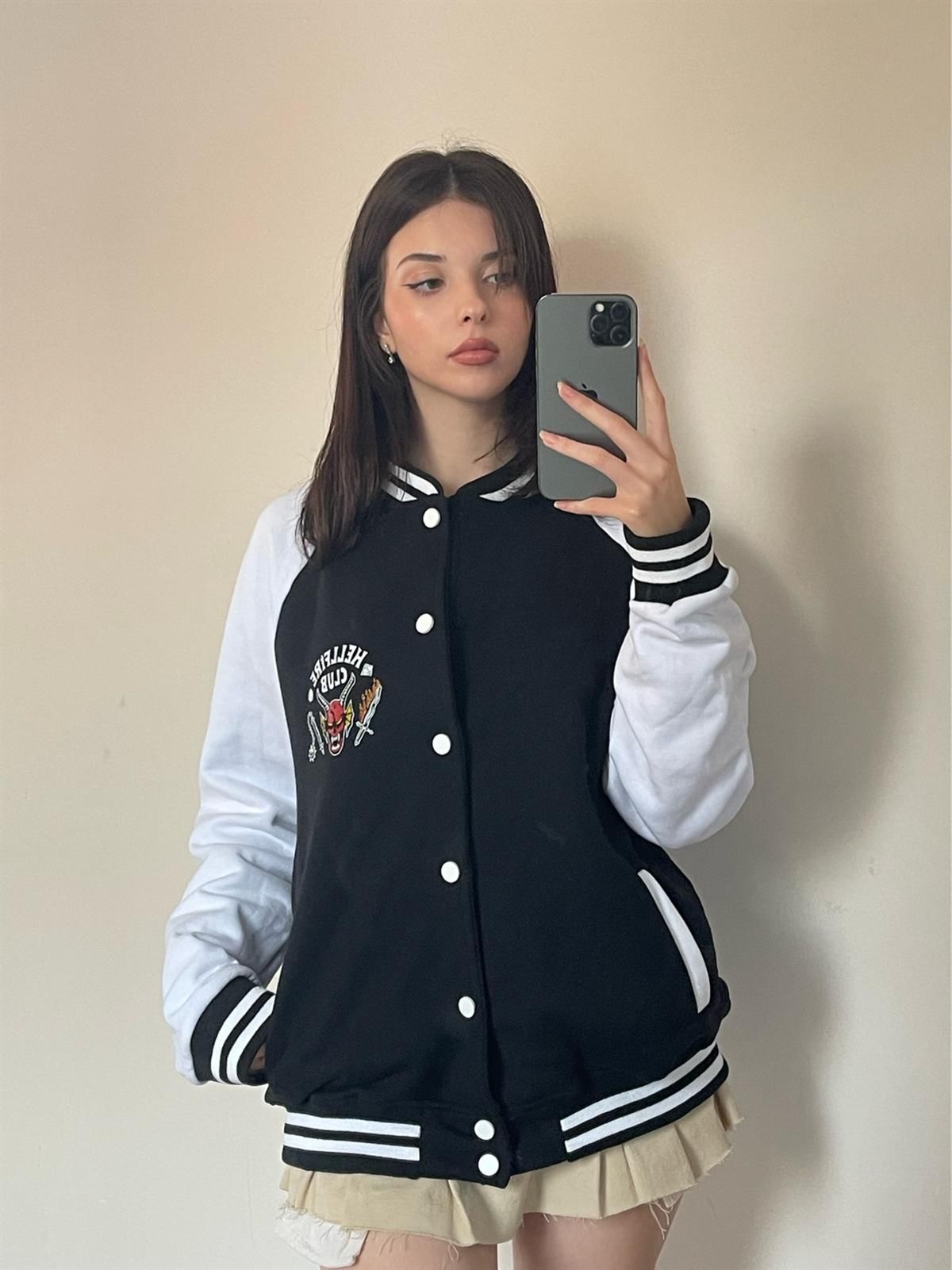 Stranger Things Hell Fire Club Unisex Oversize Kolej Ceket