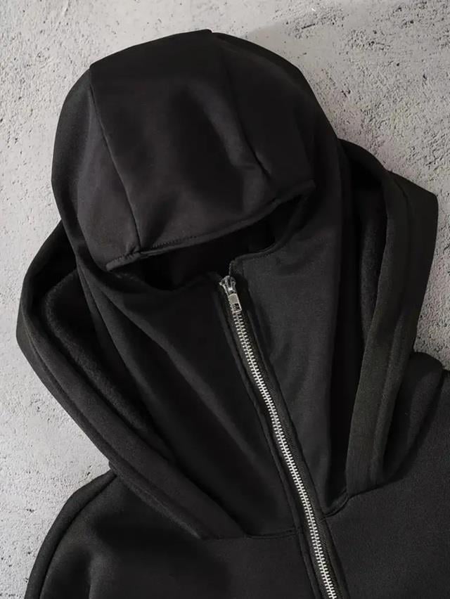 Street Fighter Baskılı 3 İplik ( Kalın )  Şardonlu ( İçi Pamuklu )  Unisex Kar Maskeli Kapüşonlu Oversize Ninja Hırka