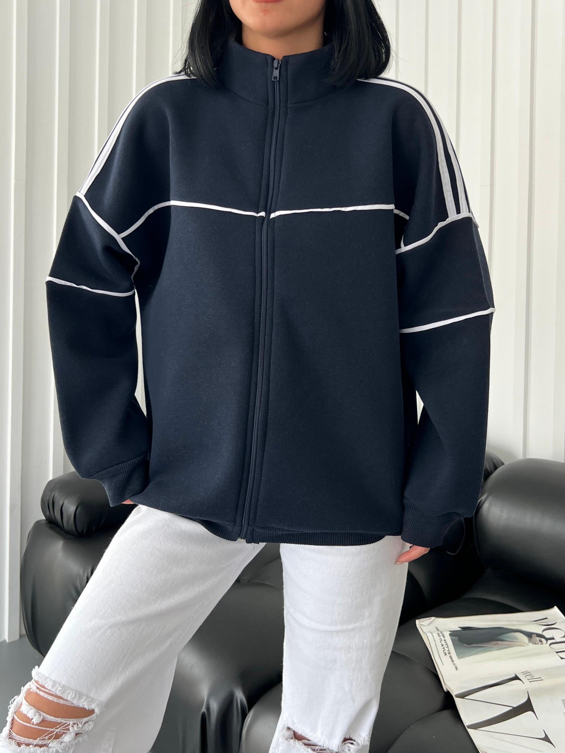 Streetwear Biyeli Zip Detaylı Sokak Tarzı Harajuku Oversize Fermuarlı Siyah Unisex Kapüşonlu Hırka