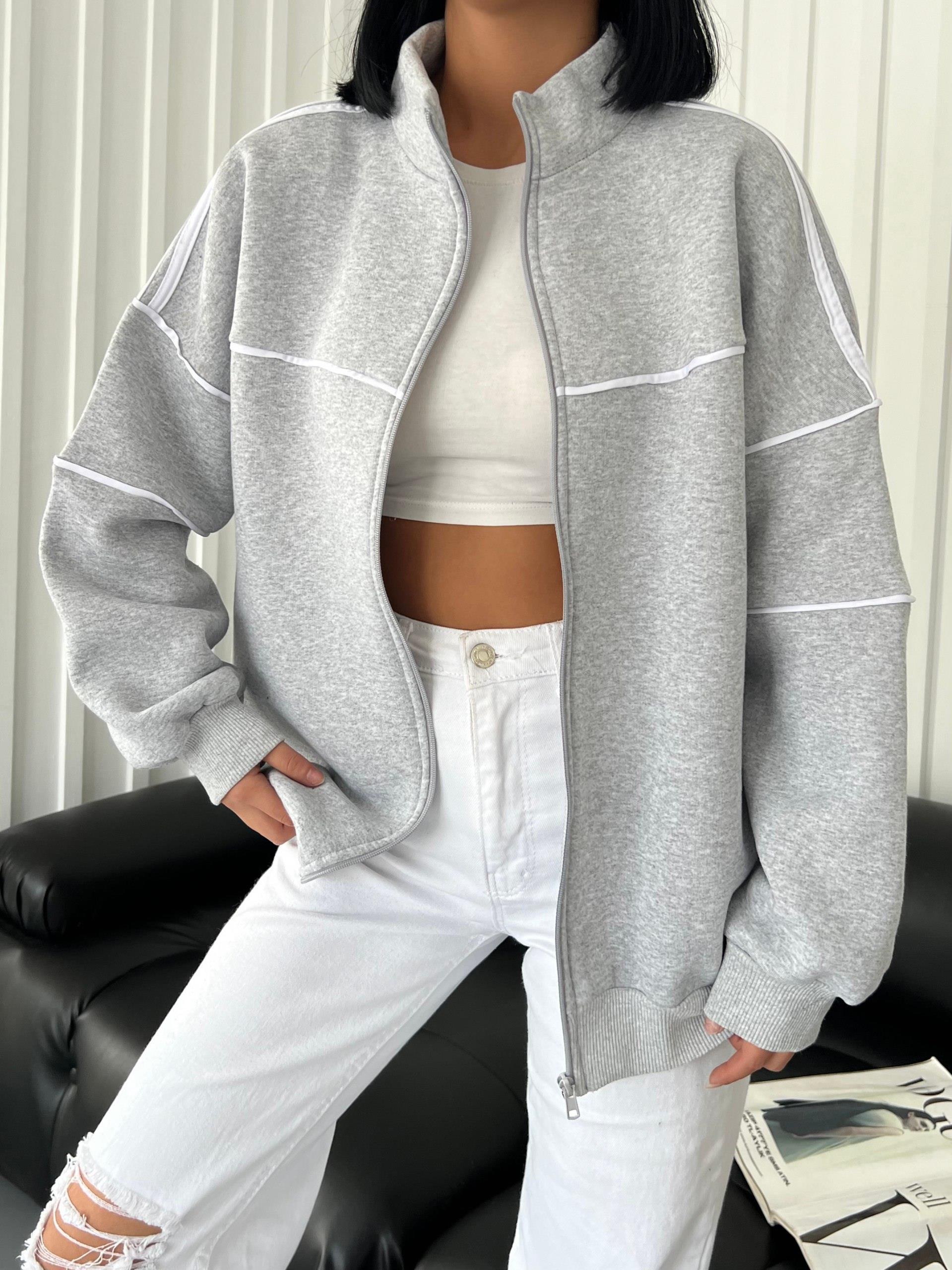 Streetwear Biyeli Zip Detaylı Sokak Tarzı Harajuku Oversize Fermuarlı Siyah Unisex Kapüşonlu Hırka