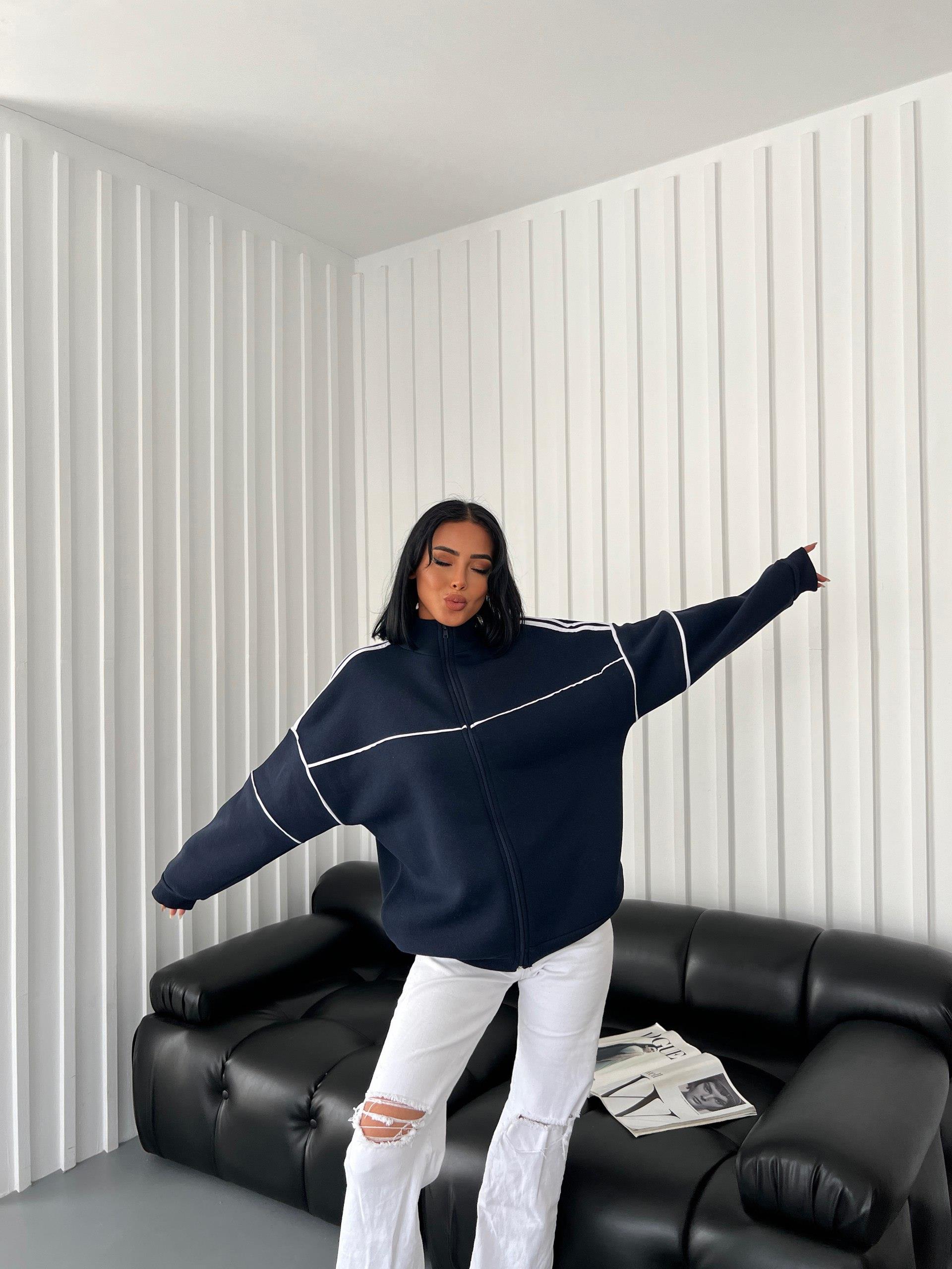 Streetwear Biyeli Zip Detaylı Sokak Tarzı Harajuku Oversize Fermuarlı Siyah Unisex Kapüşonlu Hırka