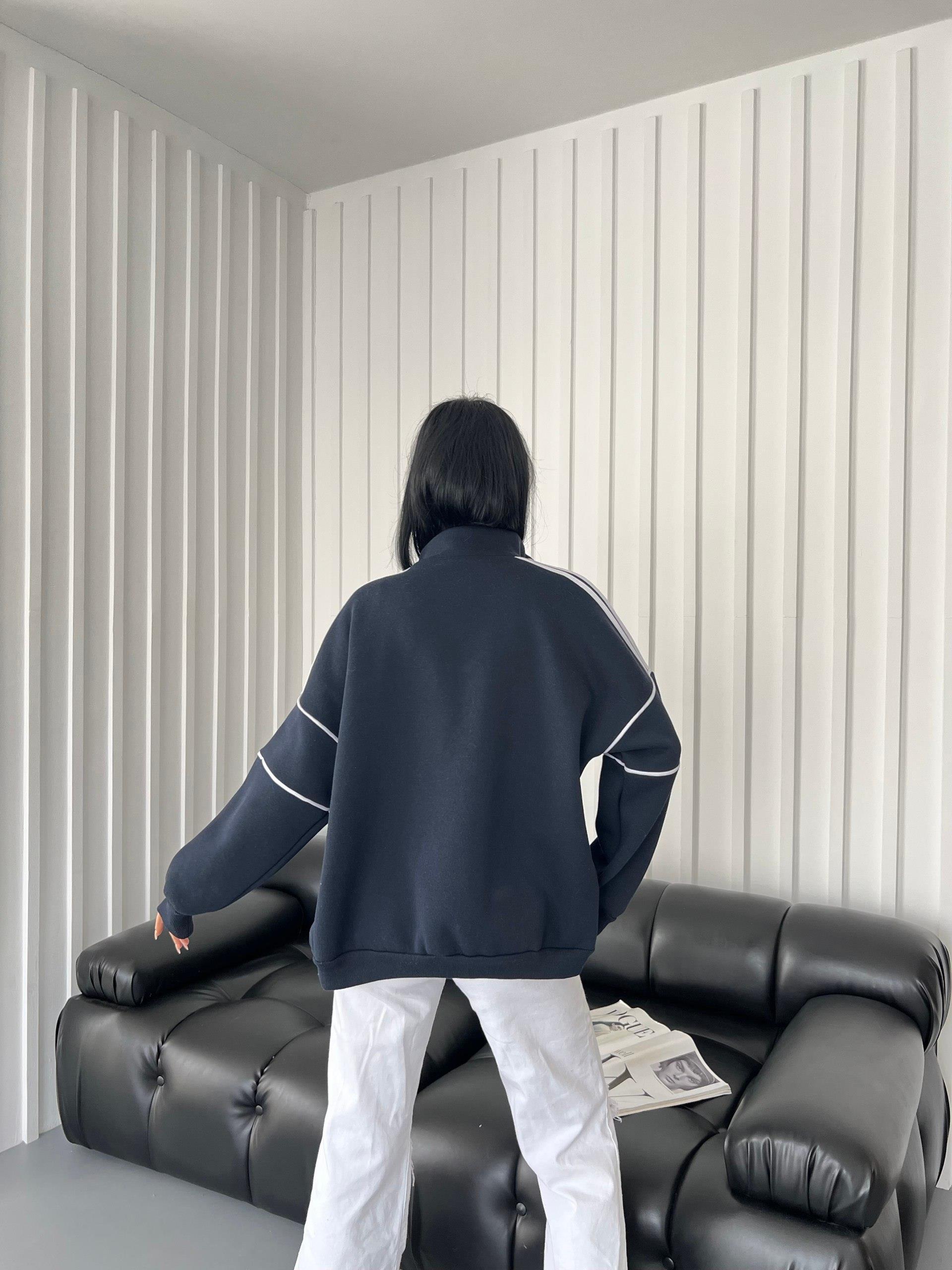 Streetwear Biyeli Zip Detaylı Sokak Tarzı Harajuku Oversize Fermuarlı Siyah Unisex Kapüşonlu Hırka