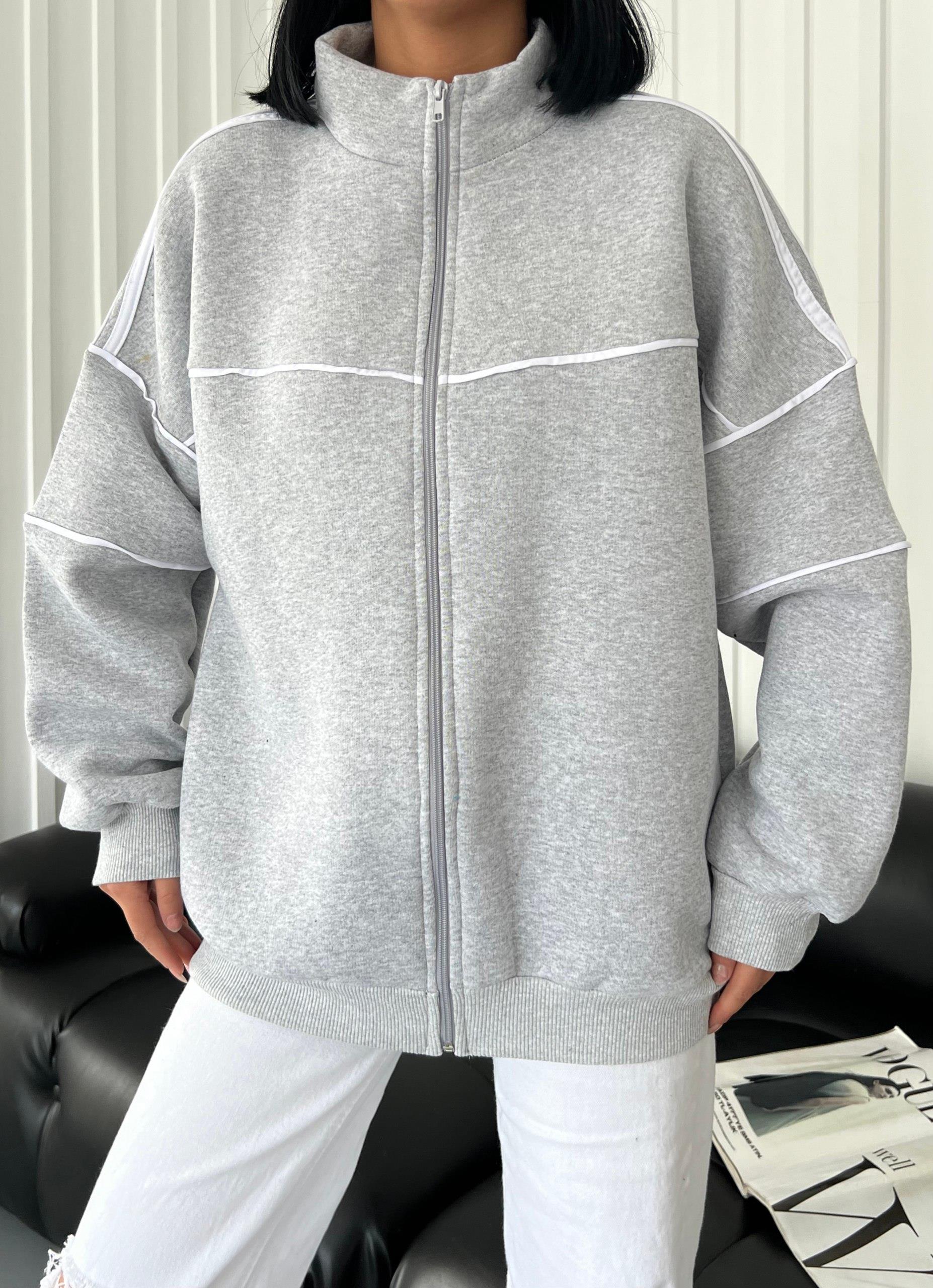 Streetwear Biyeli Zip Detaylı Sokak Tarzı Harajuku Oversize Fermuarlı Siyah Unisex Kapüşonlu Hırka