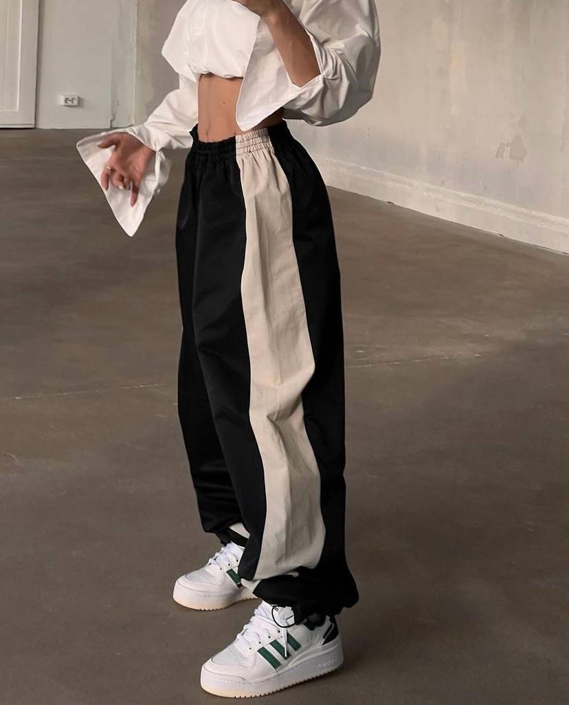 Streetwear Siyah Çizgili Eşofman Altı