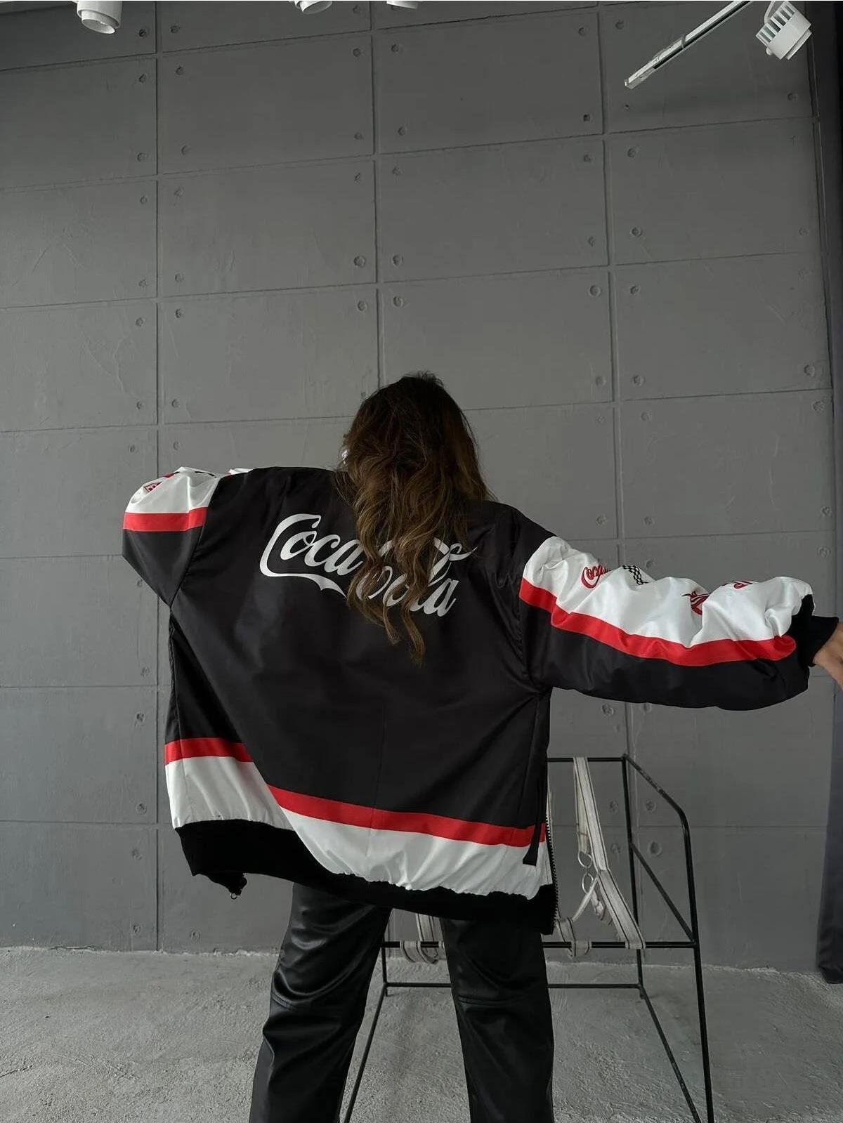 Streetwear Unisex İçi Astarlı Vintage Yarışçı Bomber Ceket