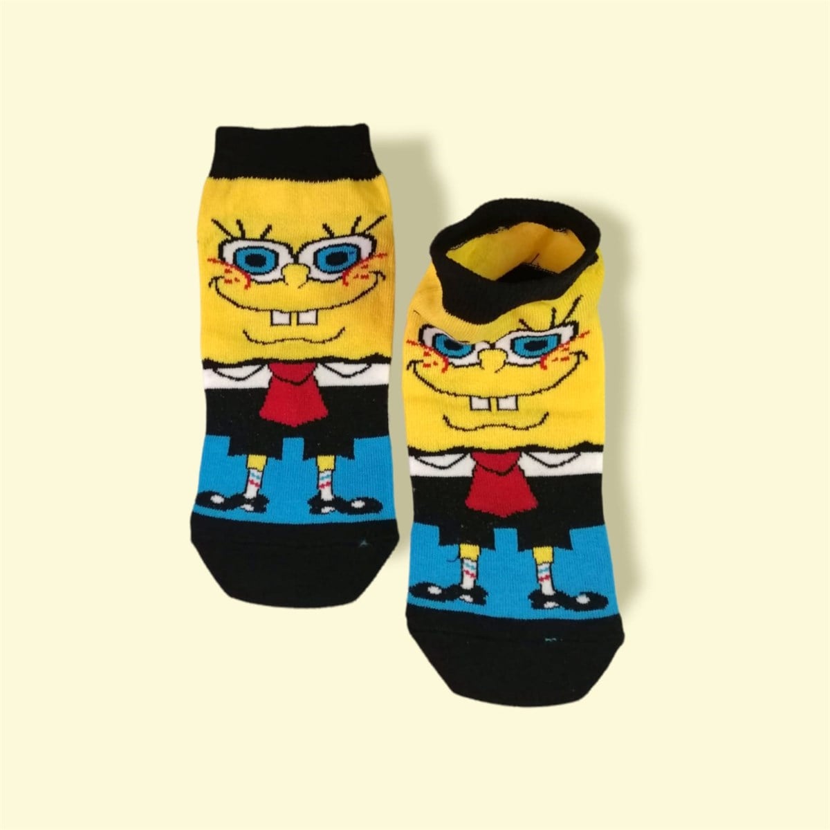 Sünger Bob Desenli Babet Çorap