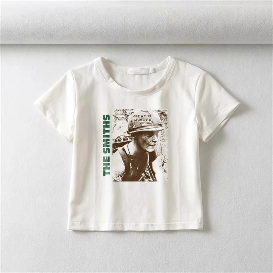 The Smiths 'Meat Is Murder' Baskılı Beyaz Crop