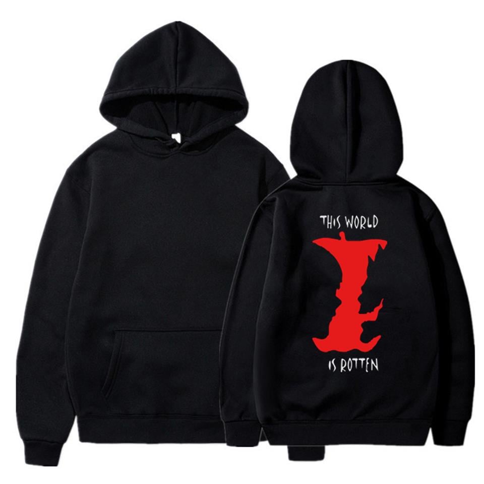 This World Is Rotten Baskılı Siyah Unisex Oversize Kapüşonlu Sweatshirt