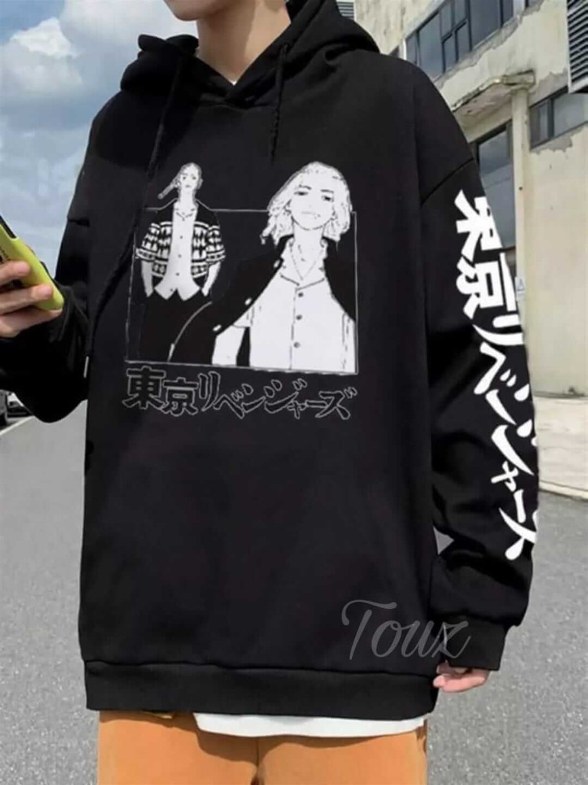 Tokyo Revengers Siyah Kapşonlu Sweetshirt