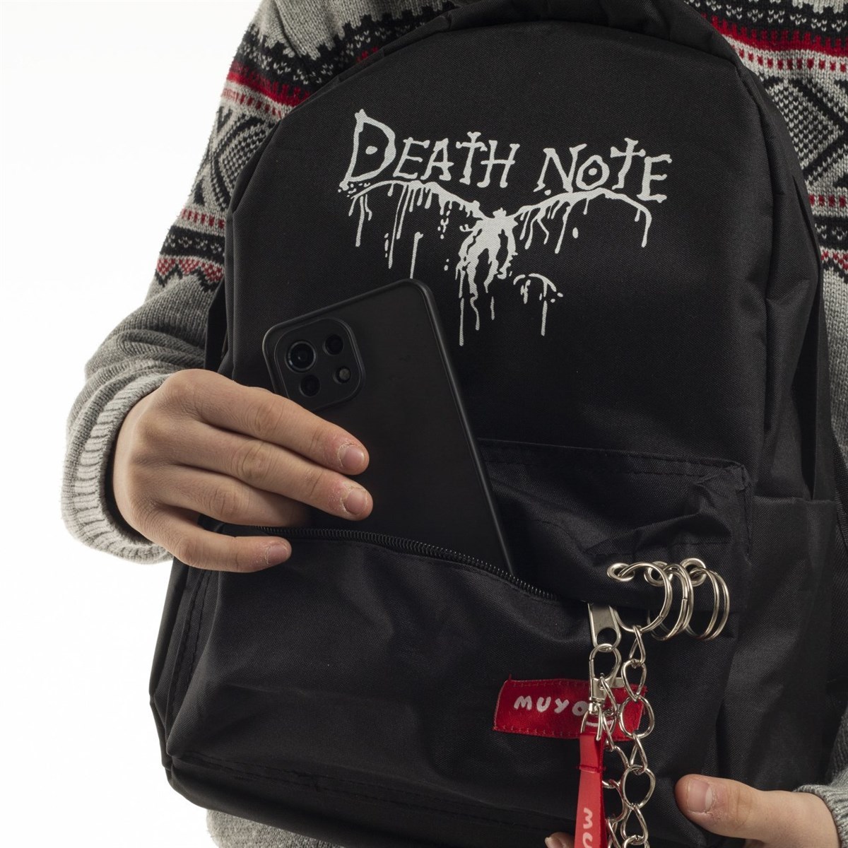 Touz Anime Death Note Zincirli Siyah Sırt Çantası