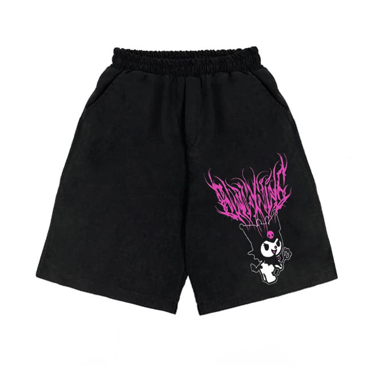 Touz Anime Harajuku Kuromi Sanrio Penye Unisex Şort