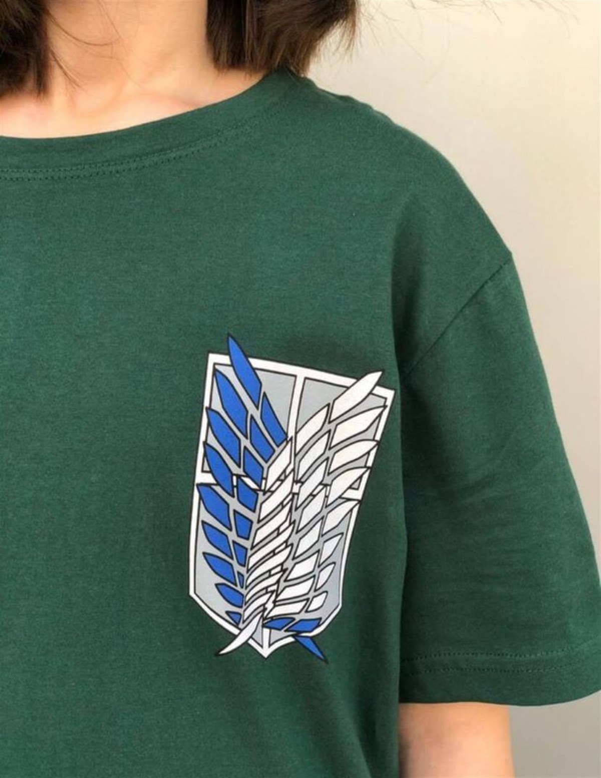 Touz Attack on Titan Wings of Liberty Yeşil (Unisex) T shirt