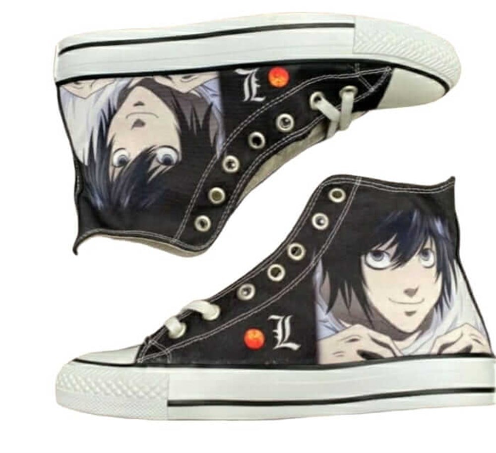 Touz Death Note Face And L Uzun Unisex Canvas Ayakkabı