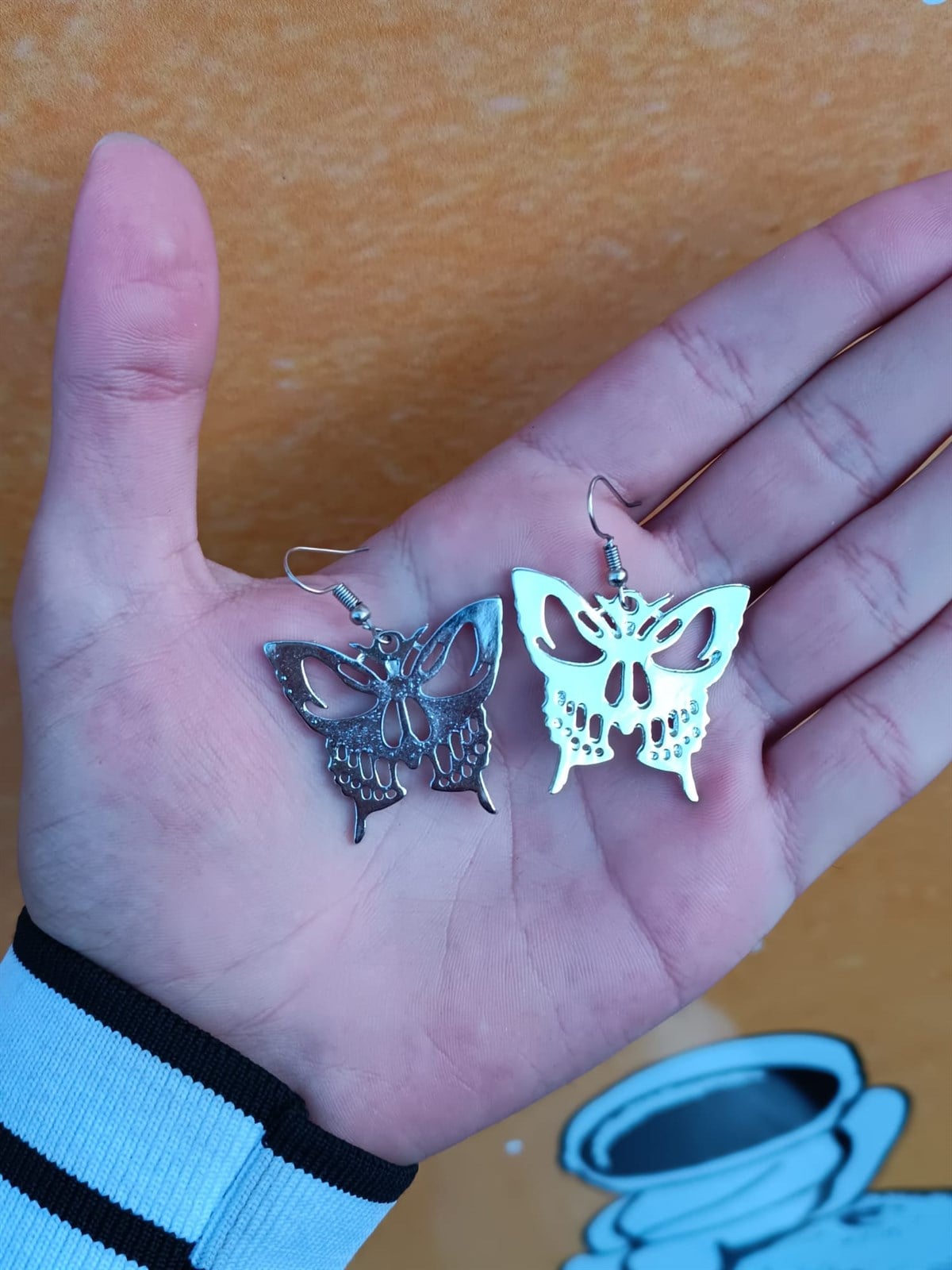 Touz Goth Butterfly Çift Küpe