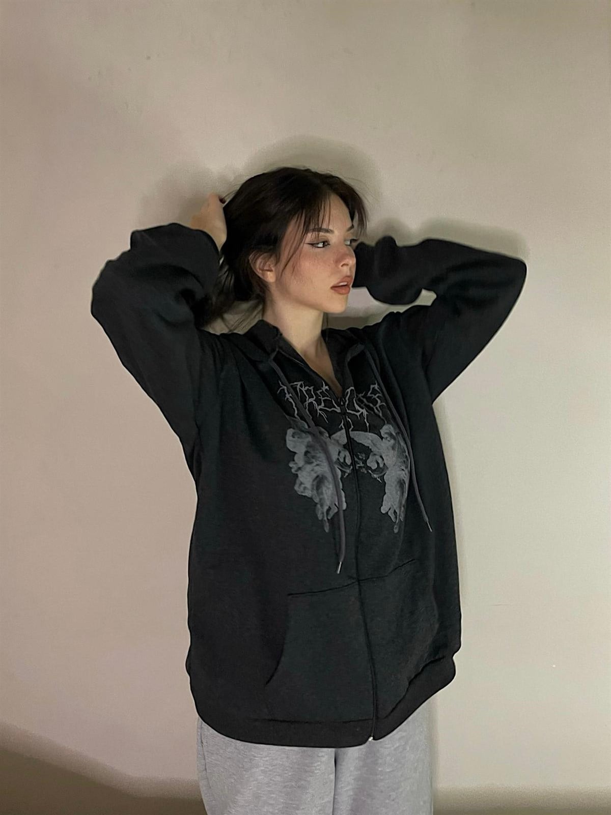 Touz Gothic Frenchie Angel Siyah Hırka