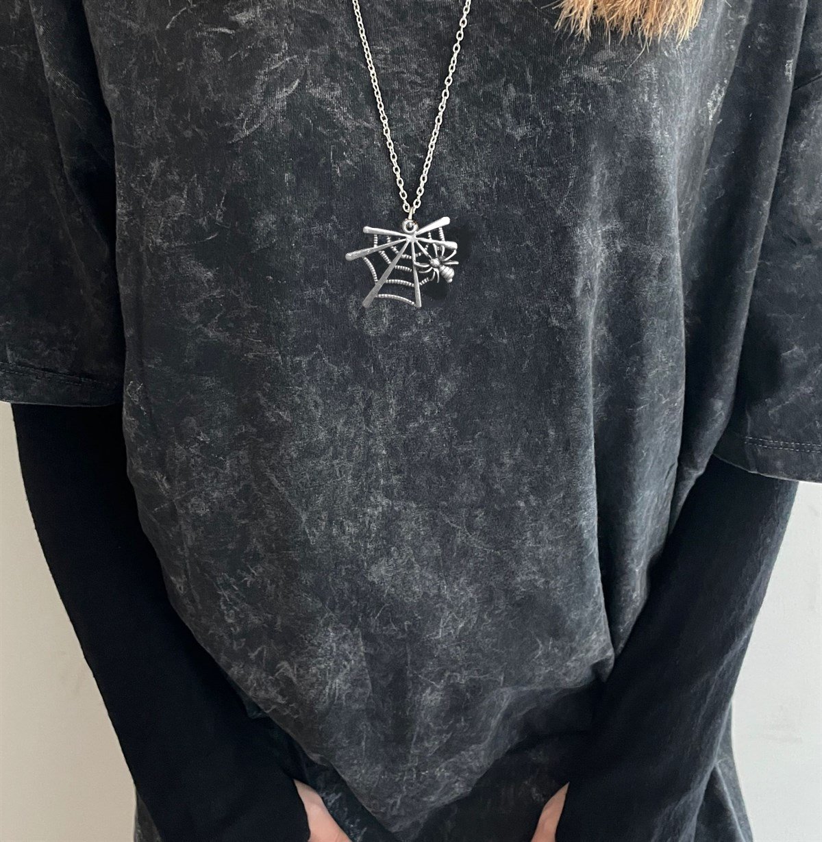 Touz Gothic Spider Web Örümcek Ağı Tasarımlı Kolye