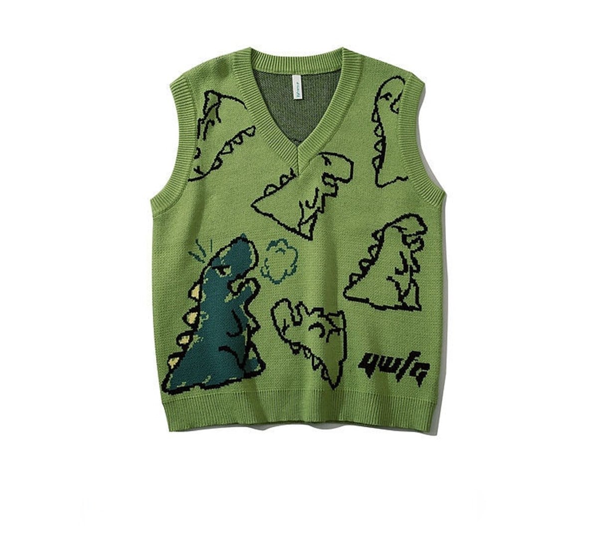 Touz  Kawaii Harajuku Yeşil Dinazor Unisex Süveter