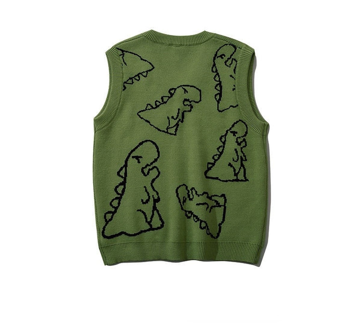 Touz Kawaii Harajuku Yeşil Dinazor Unisex Süveter