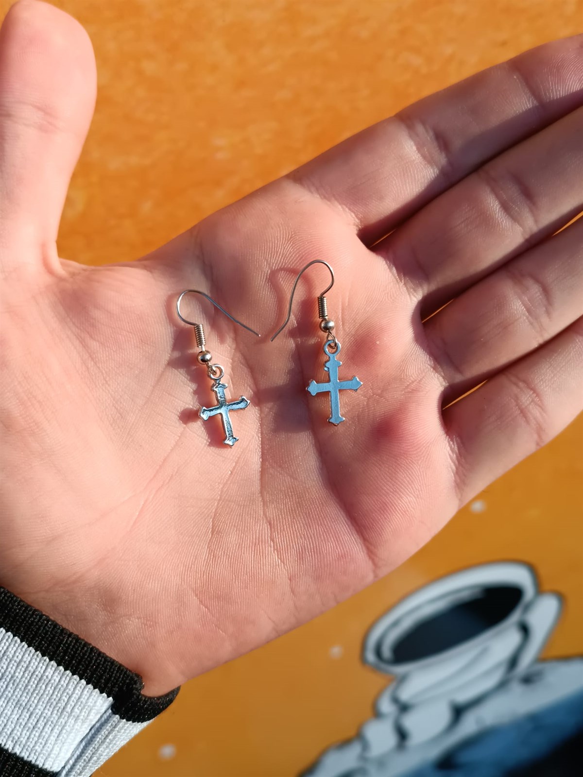 Touz Mini Cross Çift Küpe
