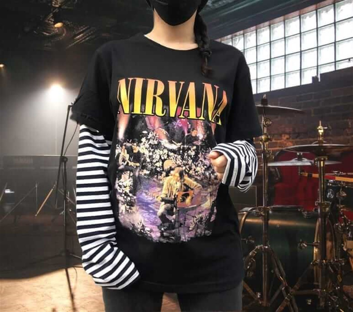 Touz Nirvana - ( Kurt Cobain ) MTV Unplugged Unisex Çizgili Kollu T-shirt