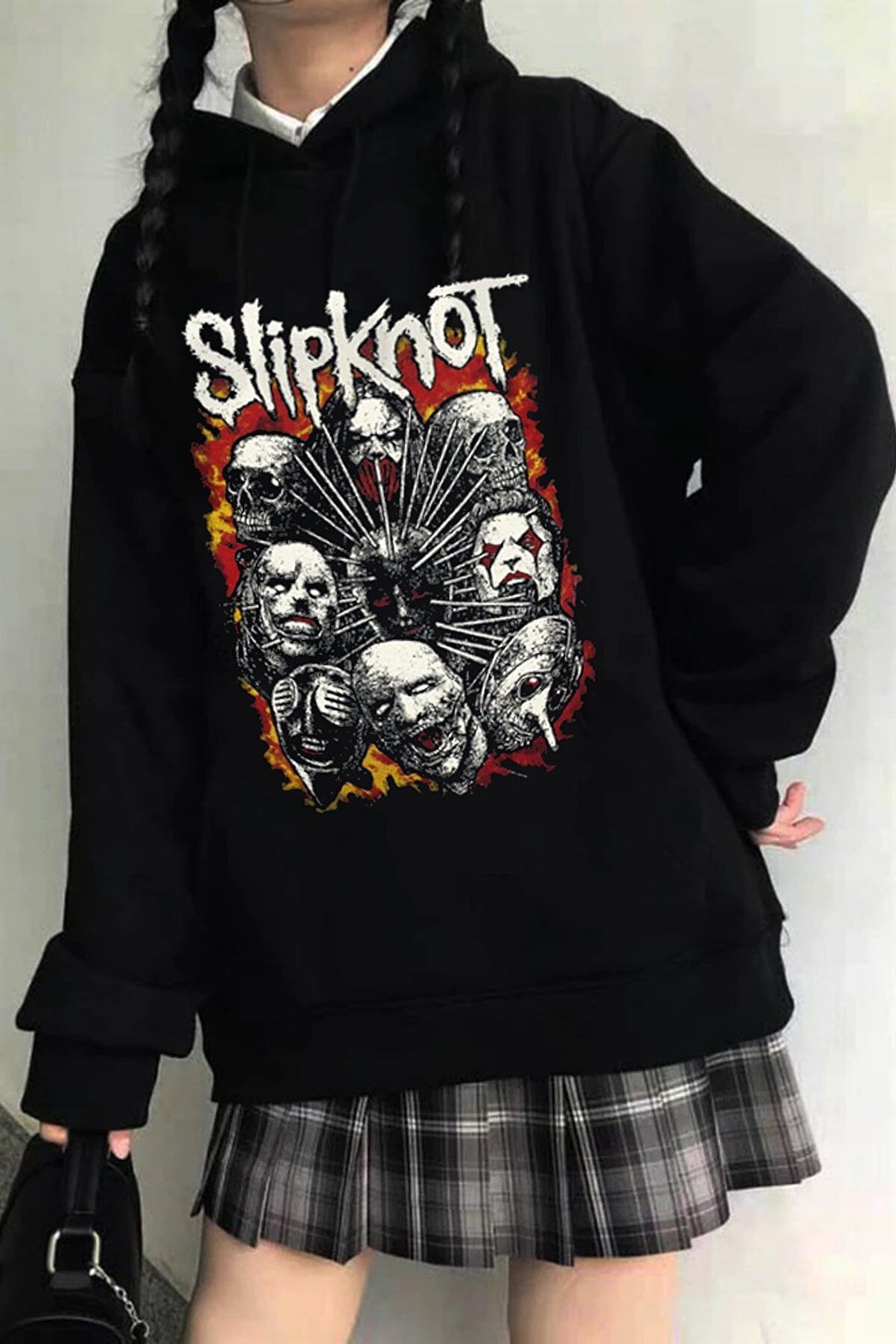 Touz Siyah Slipknot Metal-Rock Serisi Unisex T-shirt