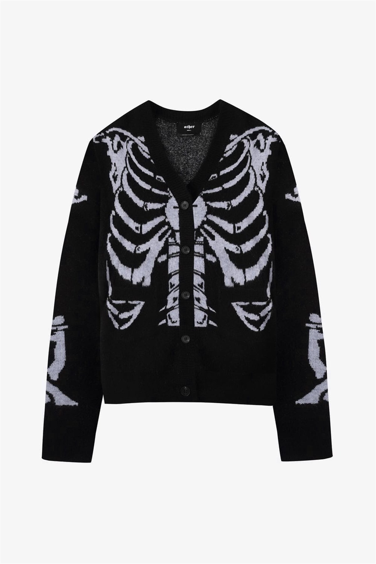Touz Skull Oversize Unisex Siyah Hırka