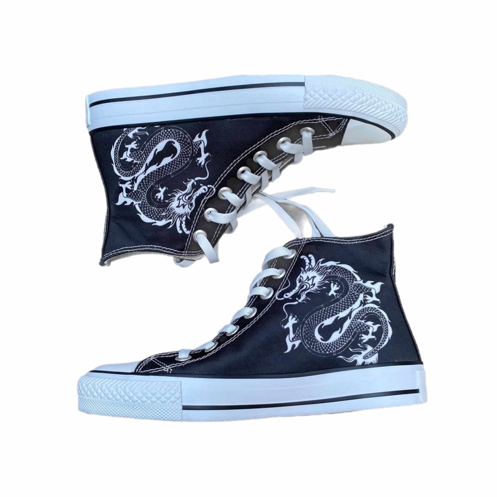Touz White Dragon Unisex Uzun Canvas Ayakkabı
