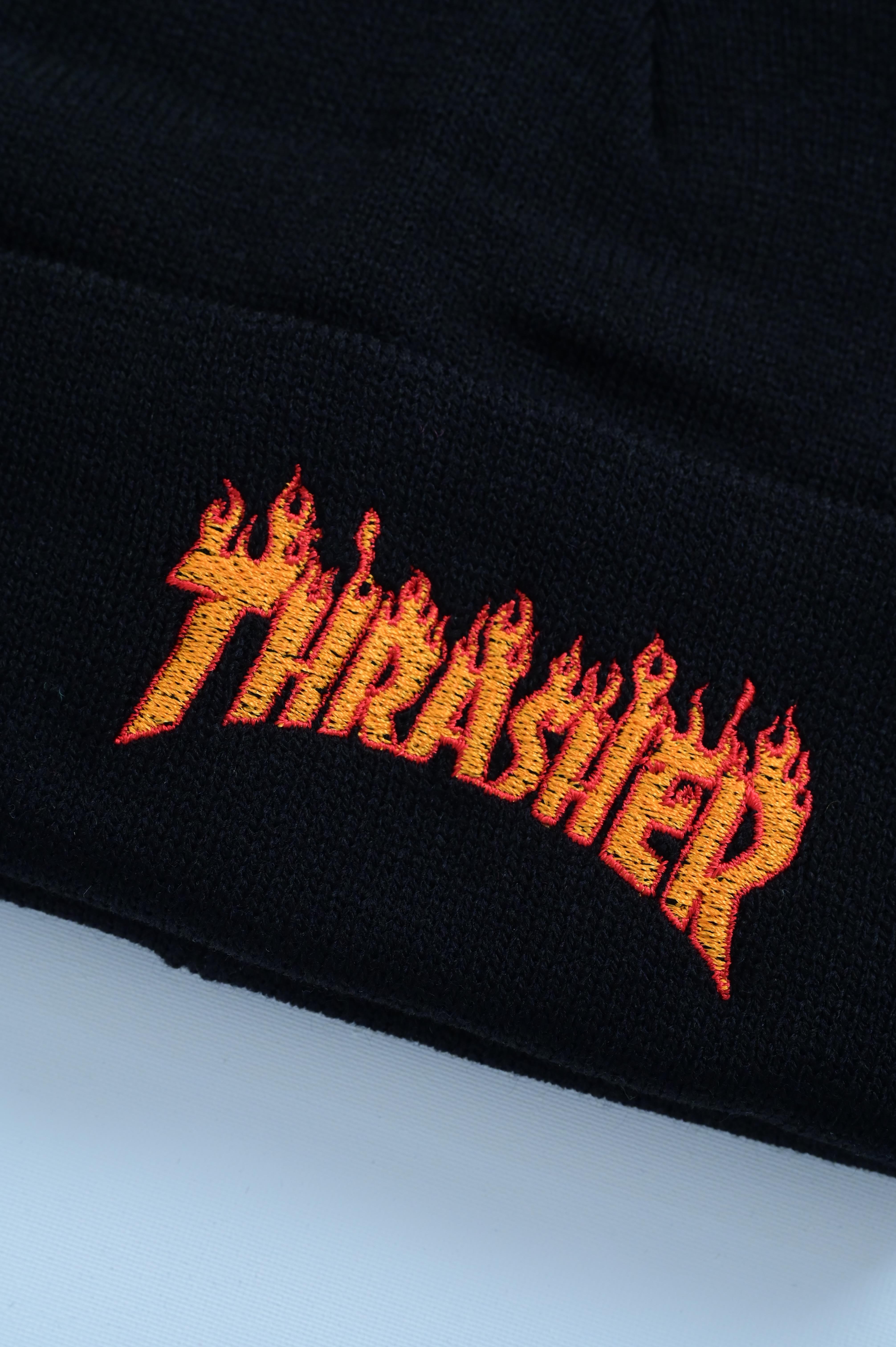 Trasher Nakış İşleme Unisex Siyah  Bere