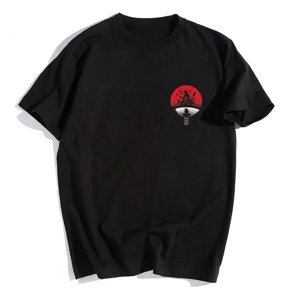 Uchiha Clan Baskılı Siyah Unisex Oversize T-shirt