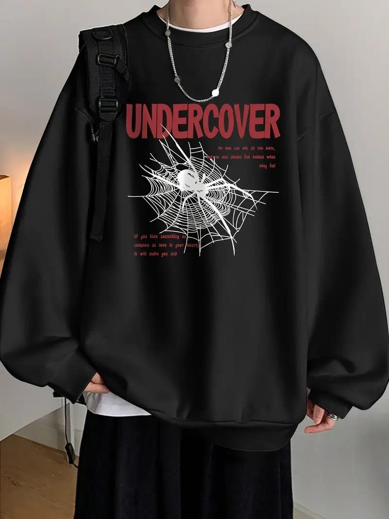 Undercover Siyah Unisex Oversize Bisiklet Yaka Sweatshirt
