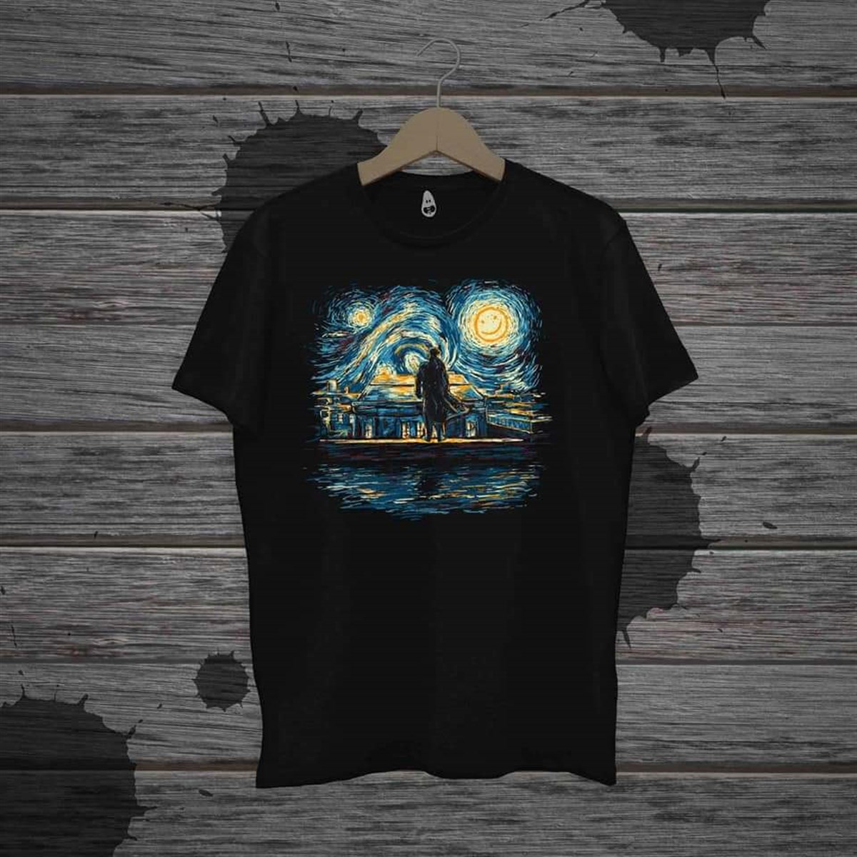 Unisex Normal Kalıp Touz Van Gogh Sherlock Holmes T sihrt