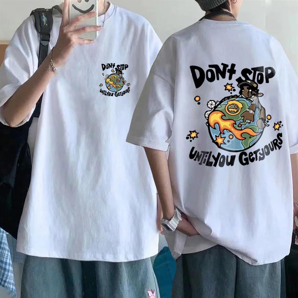 Until You Get Yours Baskılı Beyaz Unisex Oversize T-shirt