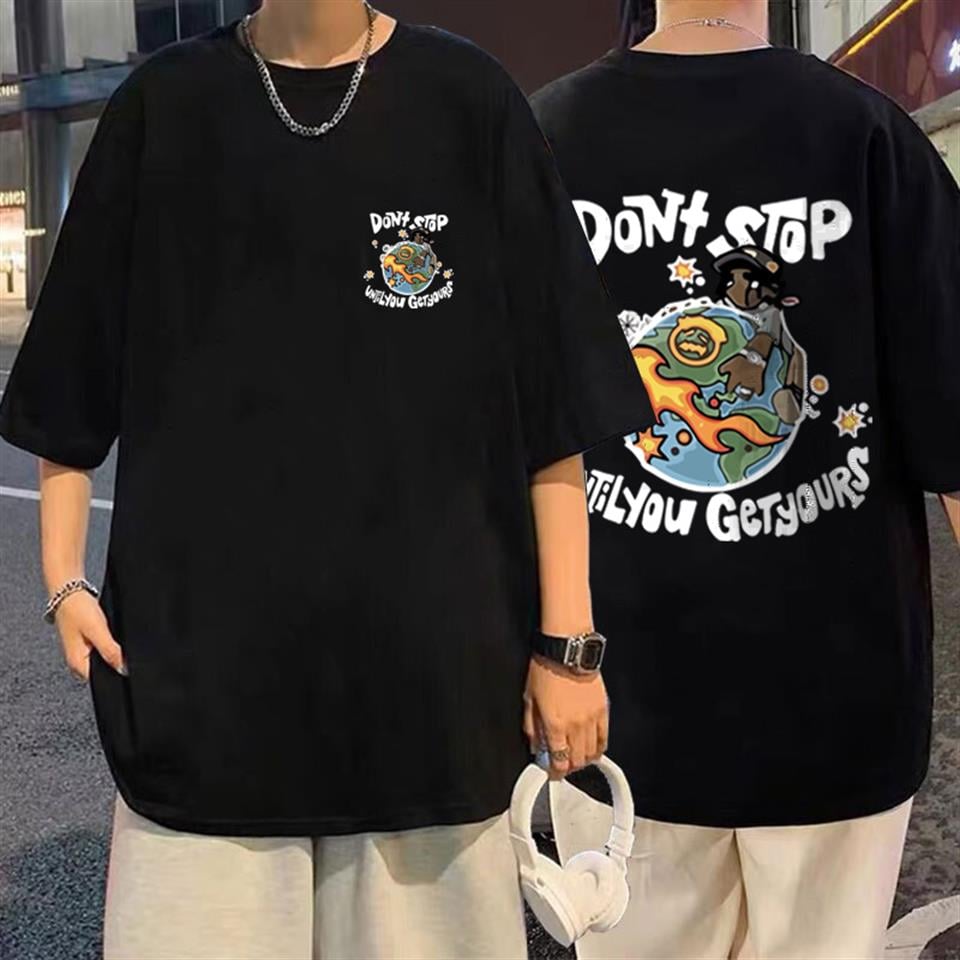 Until You Get Yours Baskılı Siyah Unisex Oversize T-shirt