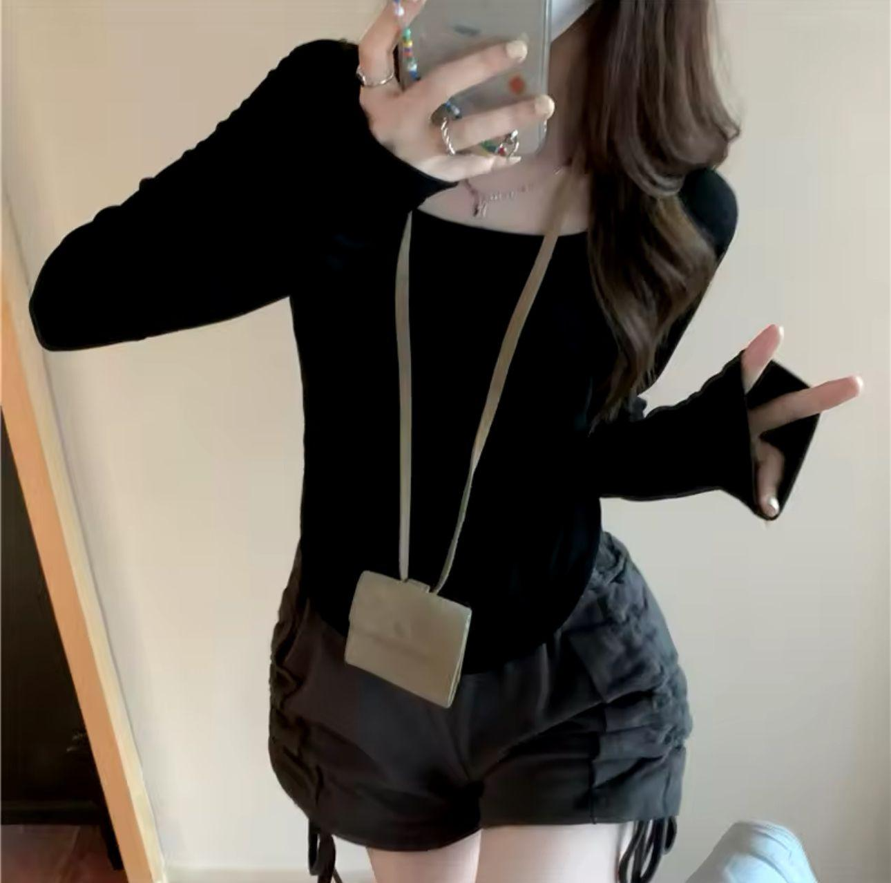 Uzun Kollu Y2K Cahron Basic Bodysuit