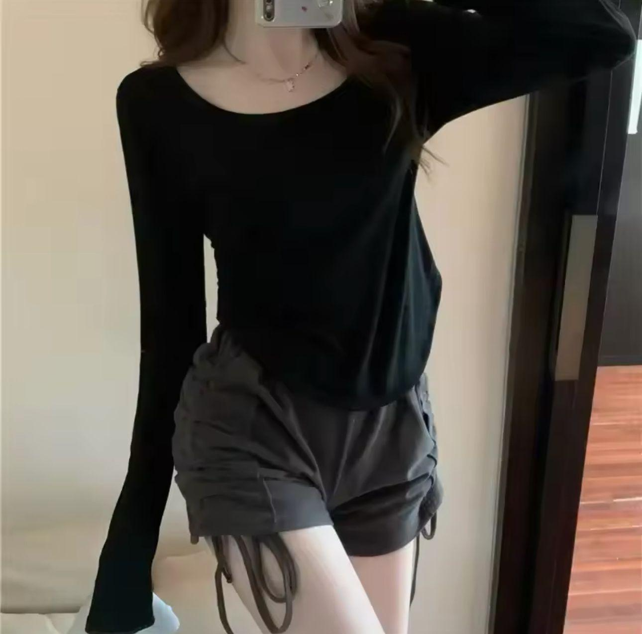 Uzun Kollu Y2K Cahron Basic Bodysuit