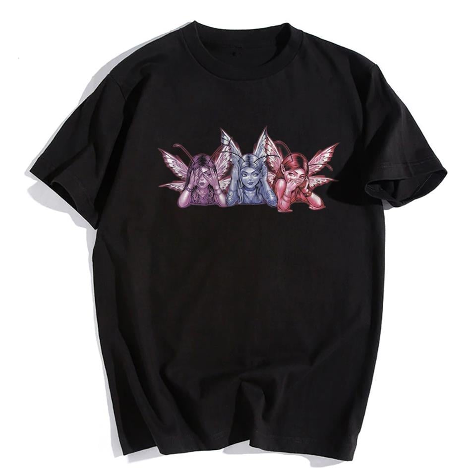 Winged Girls Siyah Unisex Oversize T-shirt