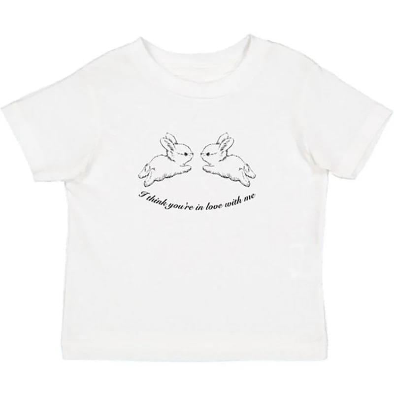 Y2k Beyaz Rabbit Crop 