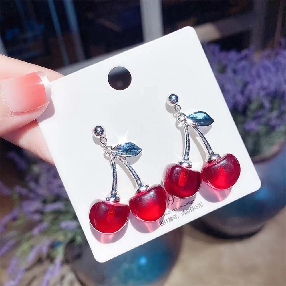 Y2k Cherry 2li Kırmızı Çift Küpe