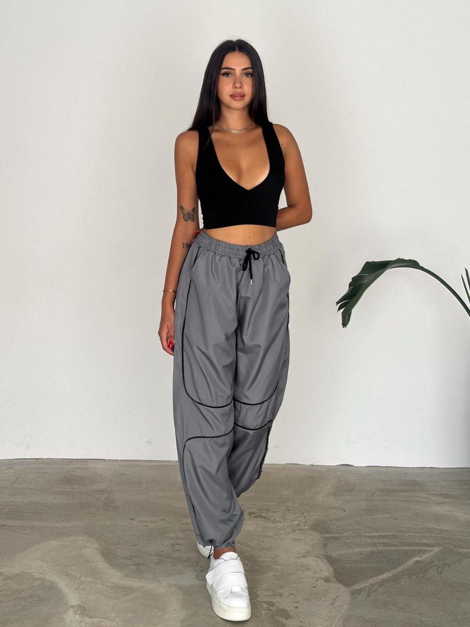 Y2K Detail Unisex Baggy Paraşüt Kumaş Eşofman Altı