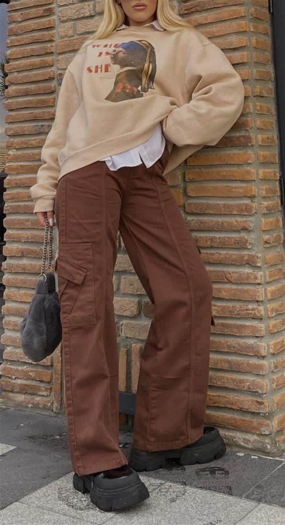 Y2K KAHVE KARGO PANTOLON