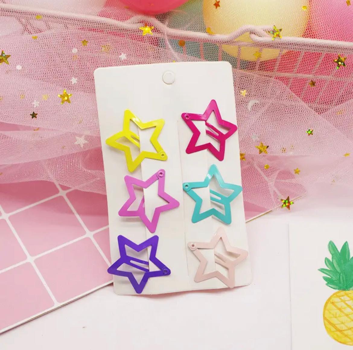 Y2K Rainbow Star 6'li Yıldız Çıt Çıt Toka