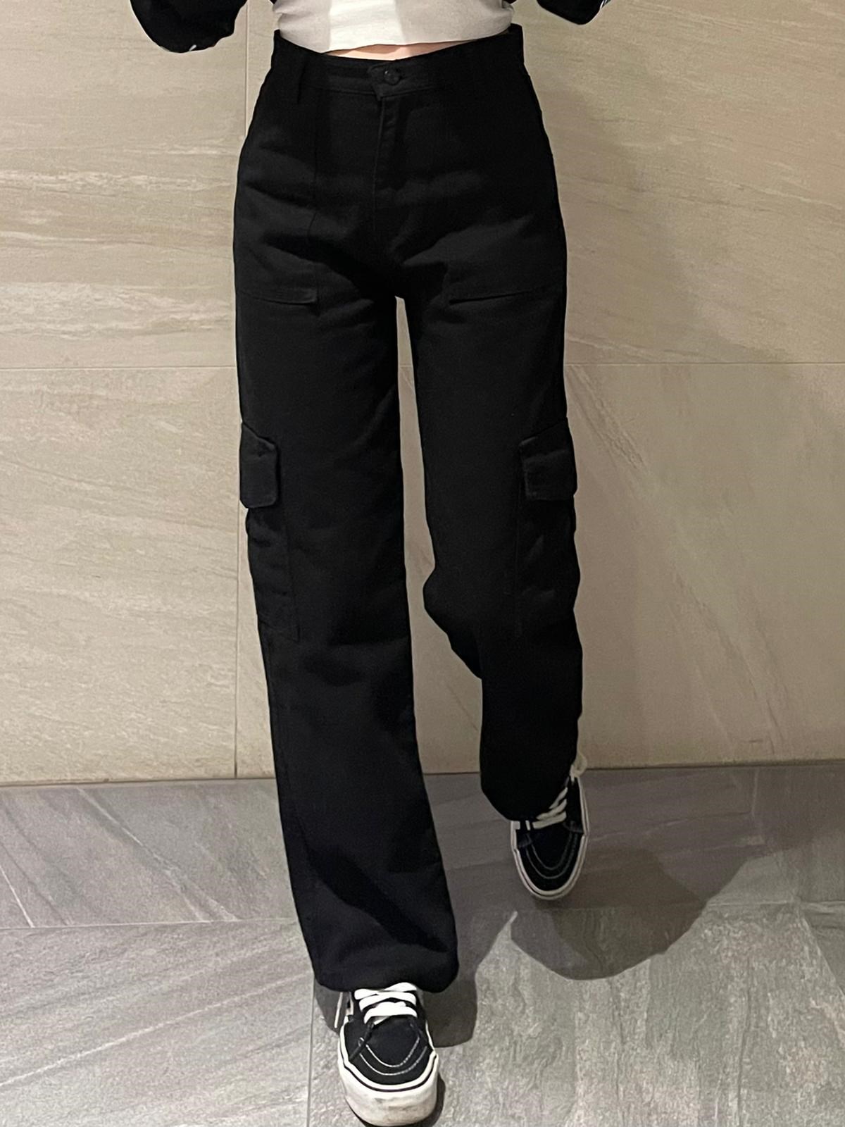 Y2K SİYAH KARGO PANTOLON