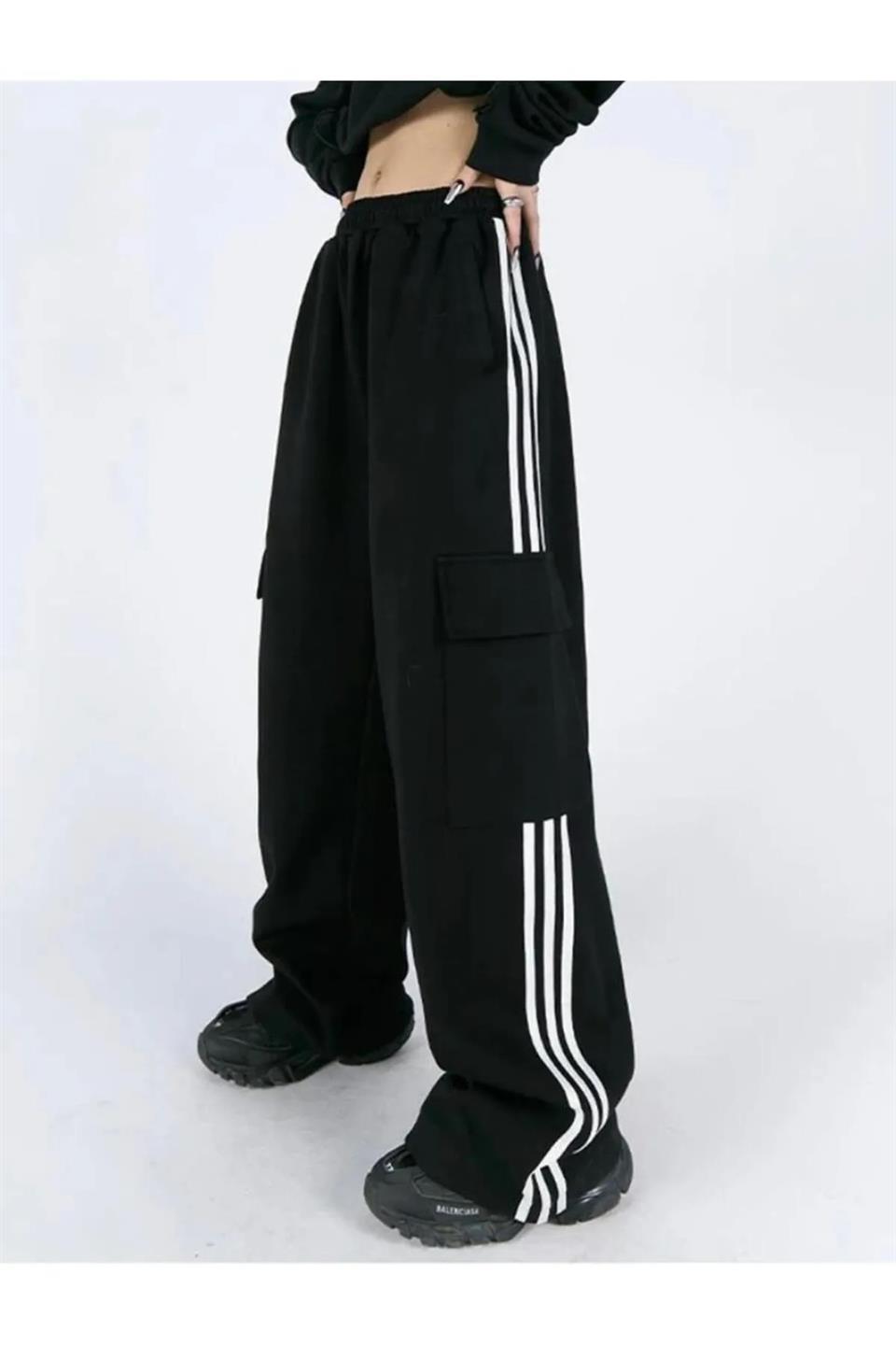 Y2K Three Stripe Detail Cargo Pocket (Unisex) Tracksuit Eşofman Altı