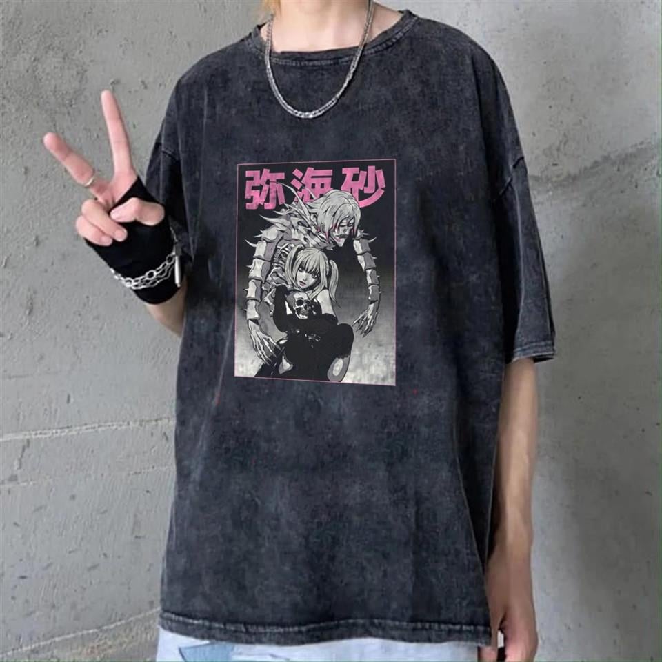 Yıkamalı Death Note Unisex Eskitme T-shirt
